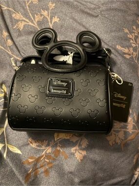 Loungefly Black Mickey Mouse Embossed Top-Handle Crossbody Bag